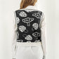 Printed Plunge Neck Sweater Vest