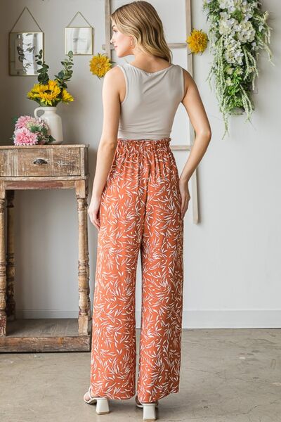 Heimish Printed Tied Straight Casual Pants