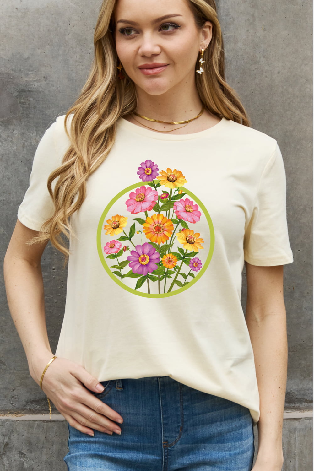 Flower Graphic Cotton Tee
