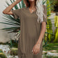 Twisted V-Neck Short Sleeve Dress