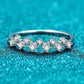 Moissanite Rhodium-Plated Half-Eternity Ring