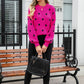 Polka Dot Round Neck Dropped Shoulder Sweater