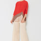 Pleated Horizontal Rib Color Block Top