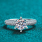 2 Carat Moissanite 925 Sterling Silver Side Stone Ring