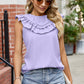 Ruffled Round Neck Sleeveless Blouse