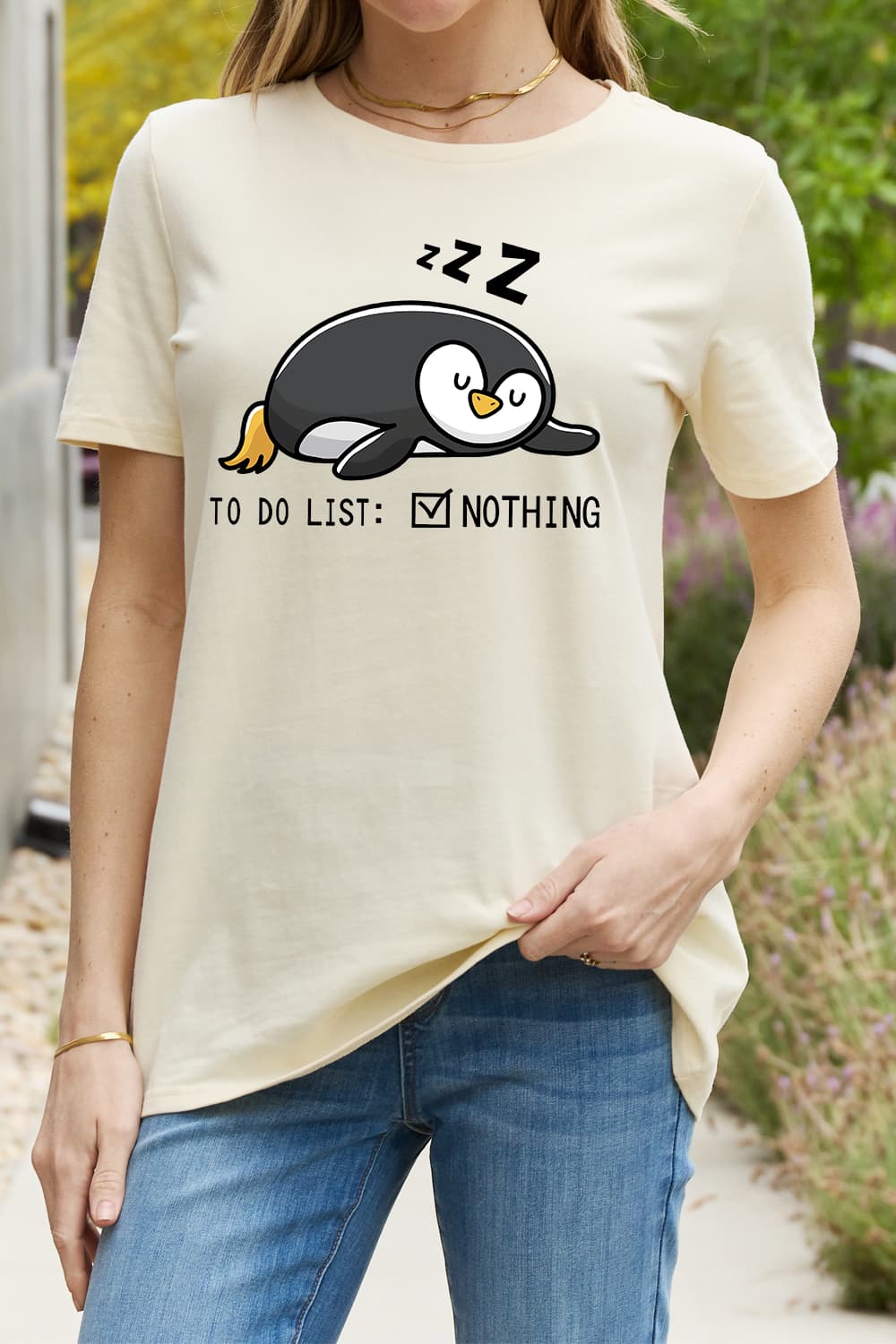 Simply Love TO DO LIST NOTHING Graphic Cotton Tee