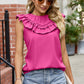 Ruffled Round Neck Sleeveless Blouse