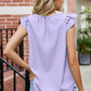 Ruffled Round Neck Sleeveless Blouse