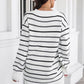 Striped V-Neck Sweater Dress