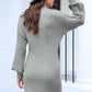 Surplice Neck Mini Sweater Dress