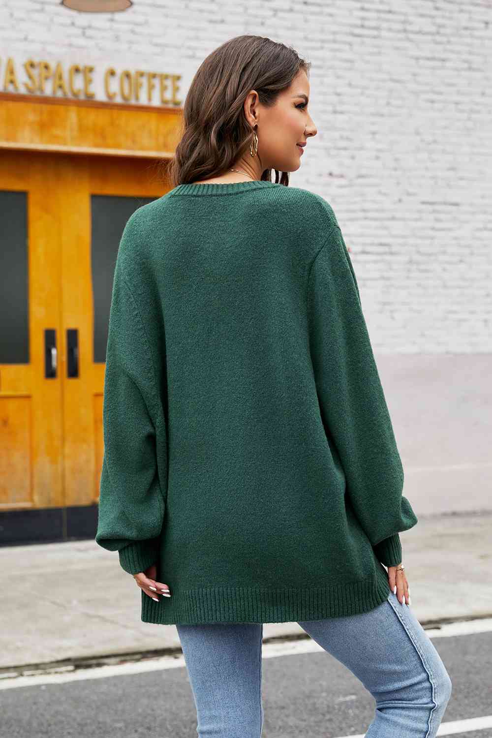 Round Neck  Long Sleeve Sweater