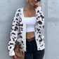 Animal Print Button Front Sweater Cardigan