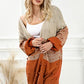 Color Contrast Ball Decoration Medium Long Cardigan