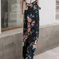 Floral Spaghetti Strap Wide Leg Jumpsuit with Pockets