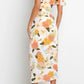 Floral One-Shoulder Tied Tulip Hem Dress