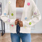 Floral Long Sleeve Open Front Cardigan