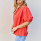 Petal Dew Sweet Innocence Full Size Puff Short Sleeve Top In Tomato