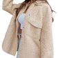 Collared Neck Button Front Coat with Pocket