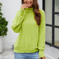 Mock Neck Dropped Shoulder Long Sleeve Sweater