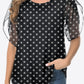 Printed Round Neck Curved Hem Blouse