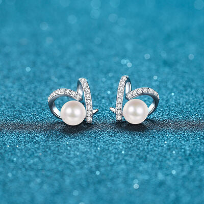 Pearl Moissanite 925 Sterling Silver Earrings