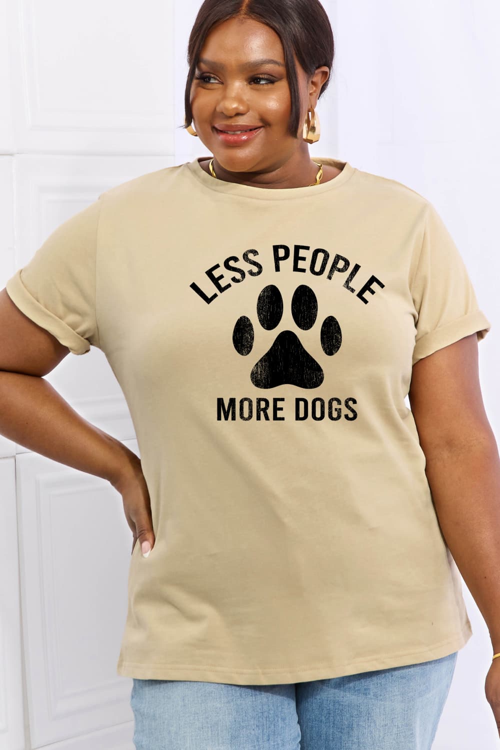 LESS PEOPLE MORE DOGS Graphic Cotton Tee