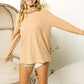 Checkered Round Neck Thumbhole Long Sleeve Top