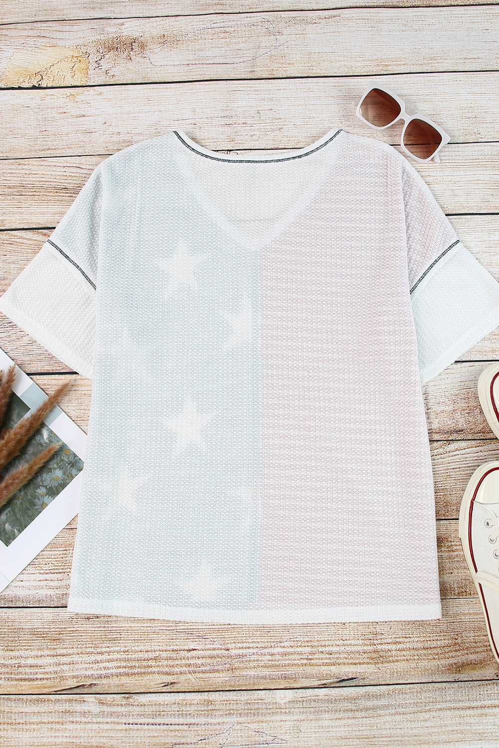 Star and Stripe V-Neck Top