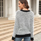 Printed Round Neck Dropped Shoulder Sweater