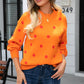 Polka Dot Round Neck Dropped Shoulder Sweater