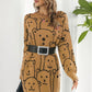 Bear Pattern Round Neck Sweater Dress