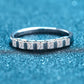 Moissanite Rhodium-Plated Half-Eternity Ring