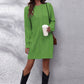 Cable-Knit Round Neck Sweater Dress