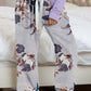 Round Neck Top and Printed Pants Lounge Set