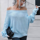 Off-Shoulder Ribbed Long Sleeve Pullover Sweater