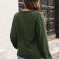 Ribbed Scoop Neck Long Sleeve Pullover Sweater