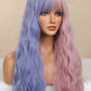 13*1" Full-Machine Wigs Synthetic Long Wave 26" in Blue/Pink Split Dye