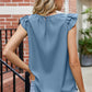 Ruffled Round Neck Sleeveless Blouse