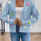 Floral Long Sleeve Open Front Cardigan