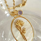 Flower Shell Pendant Copper Necklace