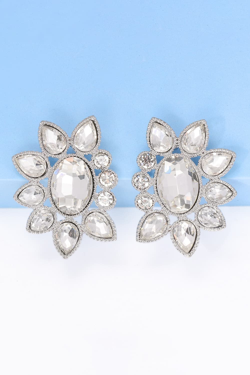 Geometrical Shape Glass Stone Earrings