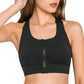 Zip Up Racerback Sports Bra