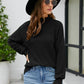 Mock Neck Dropped Shoulder Long Sleeve Sweater