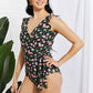 Ruffle Faux Wrap One-Piece Swimsuit in Floral