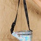 Holographic Double Zipper Fanny Pack in Silver
