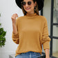 Mock Neck Dropped Shoulder Long Sleeve Sweater