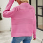 Round Neck Openwork Long Sleeve Pullover Sweater