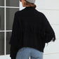 Fringe Trim Open Front Cardigan