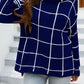 Plaid Turtleneck Drop Shoulder Sweater