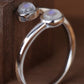 High Quality Natural Moonstone 925 Sterling Silver Toi Et Moi Ring